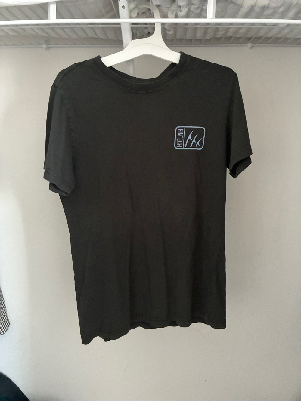 Fintech Logo Black Crew Neck Short Sleeve Tee - Men's Casual Shirt
